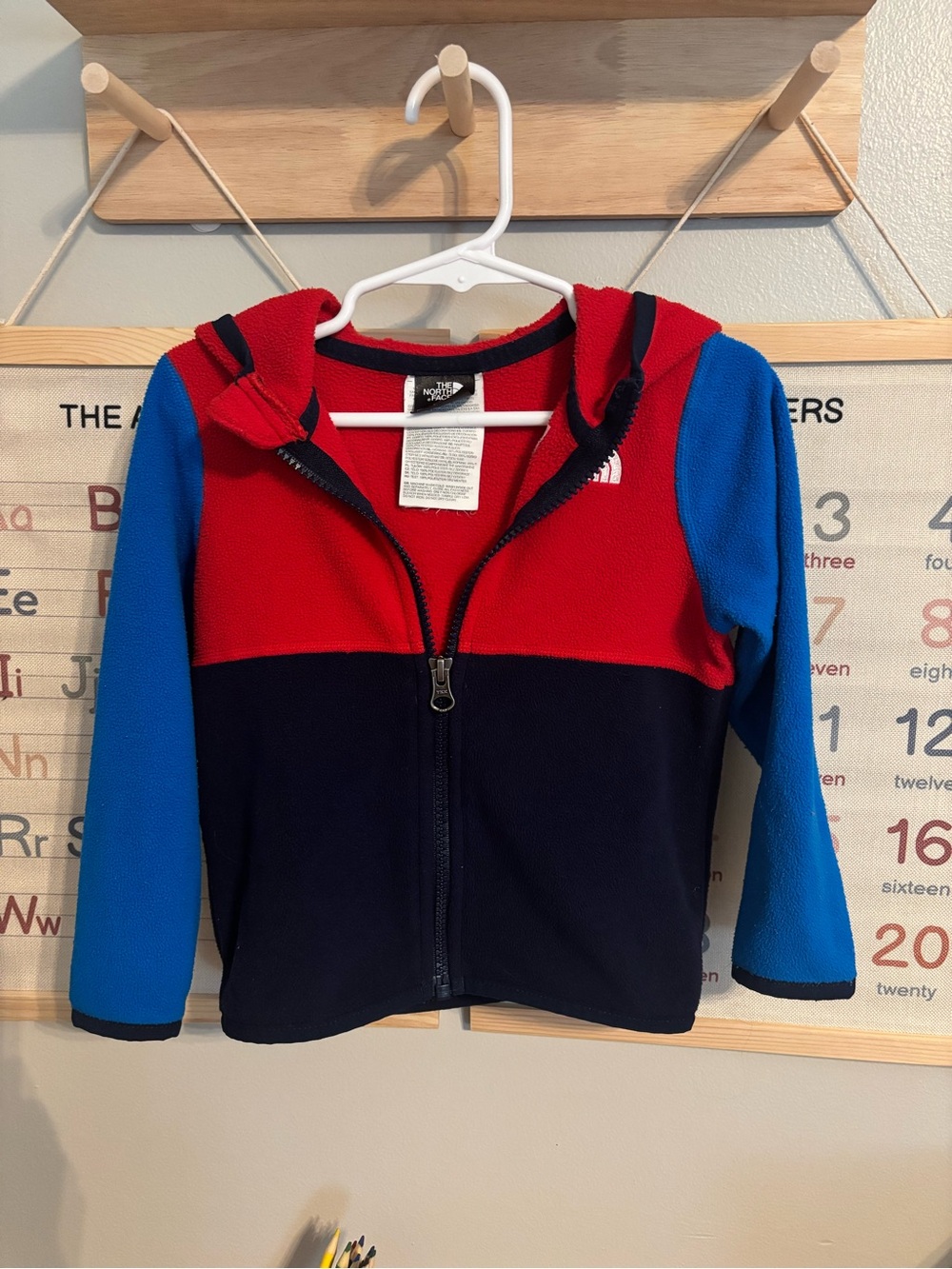 The North Face Glacier Fleece jacket Colorblock Red, Blue & Navy